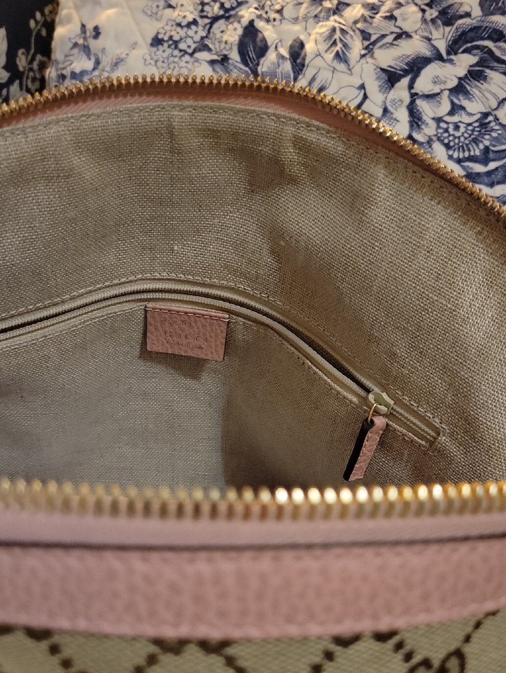 Authentic GUCCI Bree GG canvas with pink leather - medium tote - Picture 8 of 10